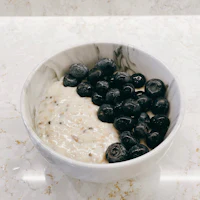 oatmeal with blueberries in a bowl