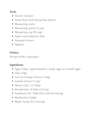 a list of ingredients for a recipe