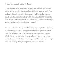 an example of a weight loss plan from ireland