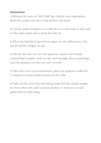 a sheet of instructions on how to make a cake